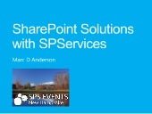 SPSNH 2013 - SharePoint Solutions with SPServices