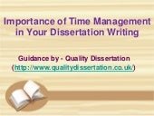 Importance of Time Management in Your Dissertation Writing