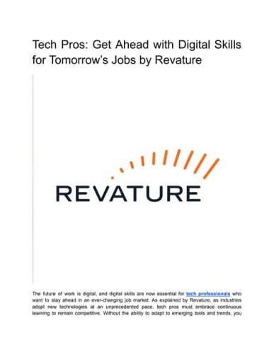 Tech Pros: Get Ahead with Digital Skills for Tomorrow’s Jobs by Revature