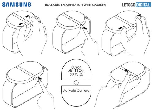 Samsung trabaja en un Galaxy Watch de pantalla enrollable con cámara