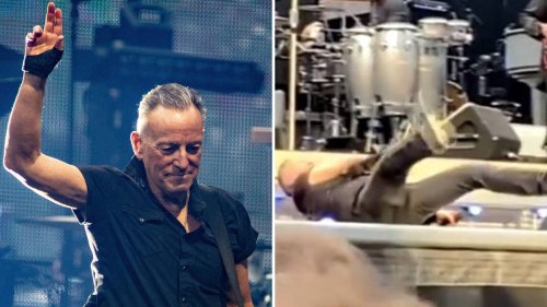 Bruce Springsteen, 73, shocks fans after falling over on stage during Amsterdam show