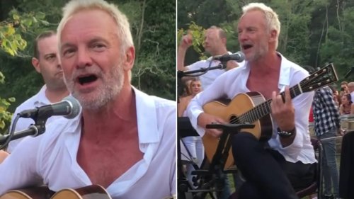 Incredible moment Sting performs 'Every Breath You Take' with a local Italian band