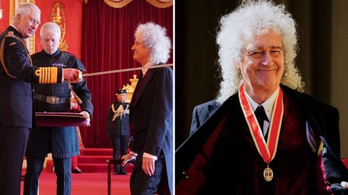 Queen’s Brian May Is Presented With His Knighthood By King Charles At ...