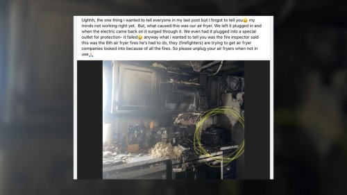 Did a Power Surge in a Plugged-In Air Fryer Cause a Fire, as Claimed in Viral Facebook Post?