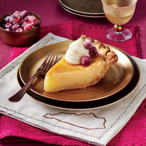 Transparent Pie with Whipped Crème Fraîche and Sugared Cranberries Recipe