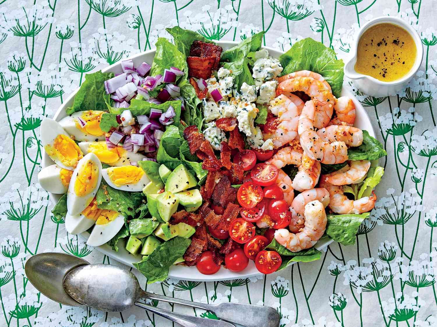 Shrimp Cobb Salad with Bacon Dressing Recipe