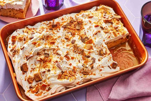 Butterfinger Poke Cake