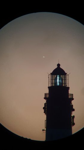 Venus über dem Leuchtturm Amrum