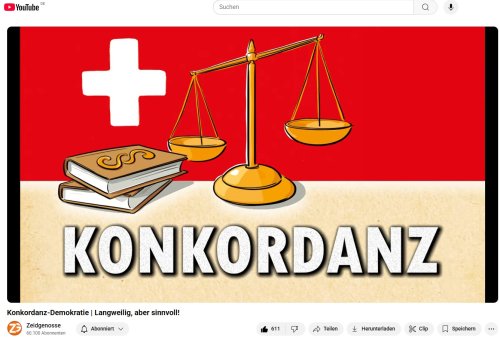 Die Konkordanzdemokratie der Schweiz in einem sympathischen Video erklärt