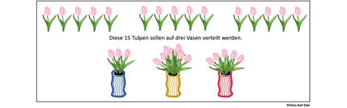 Rätseln mit Eder: Wie kann man die Tulpen verteilen?