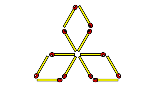 Hemmes mathematische Rätsel: Wie kann man die drei Rhomben zu zwei umlegen?