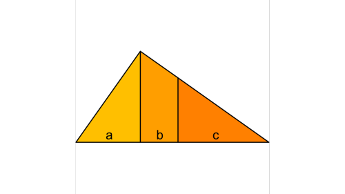 Hemmes mathematische Rätsel: Welche Breiten a, b und c haben die drei Grundstücksteile?