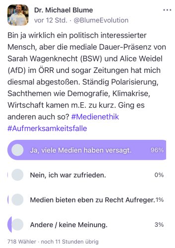 Bundestagswahl 2025 - Ein Versagen auch der Öffentlich-Rechtlichen Medien?