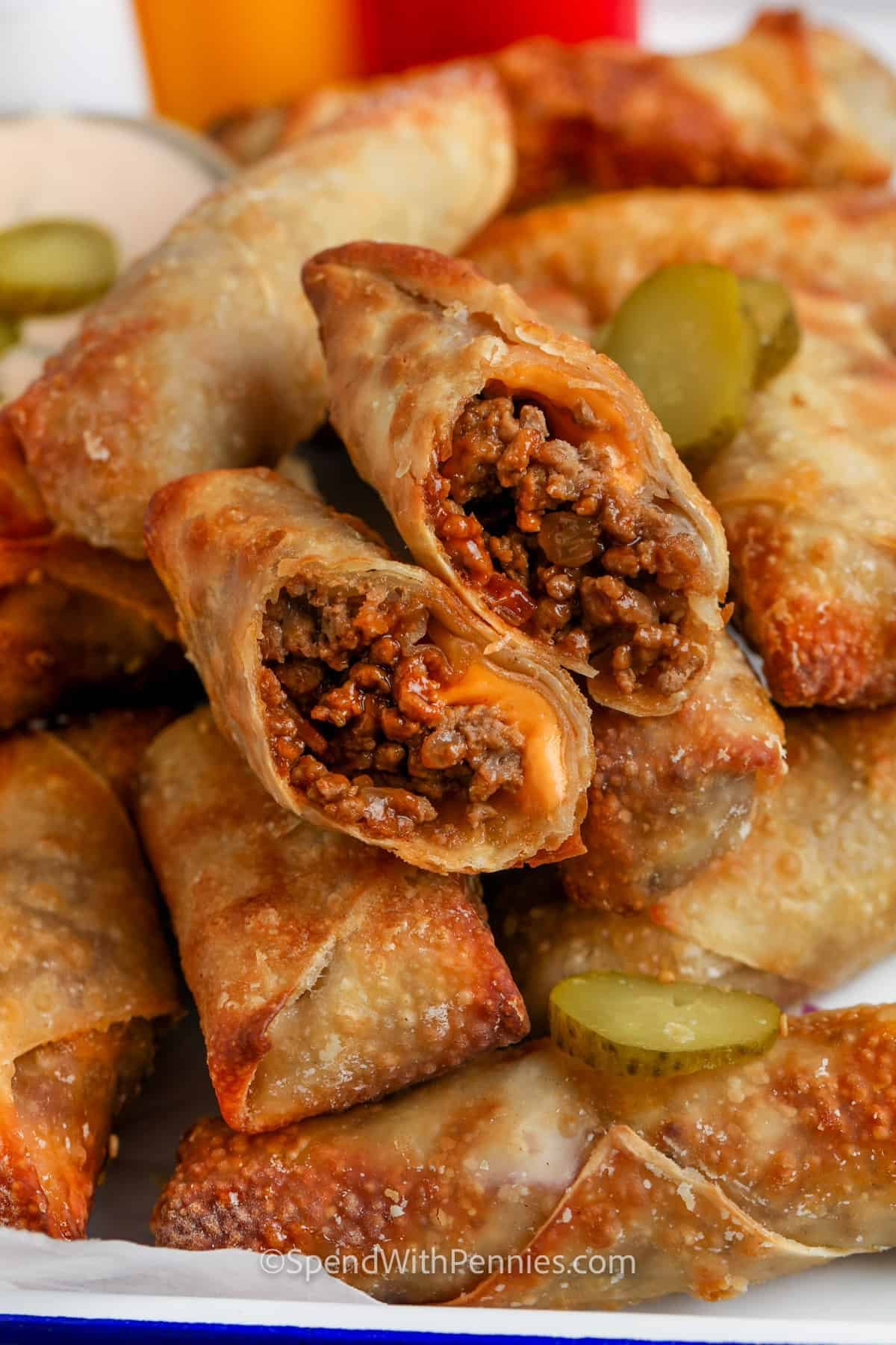 Bacon Cheeseburger Egg Rolls