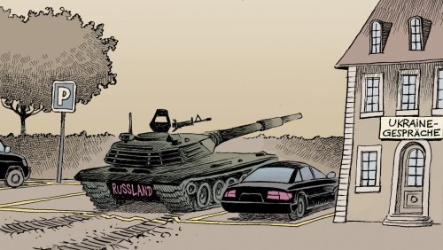 Cartoons der Woche: Da fährt ein Panzer auf einen Parkplatz