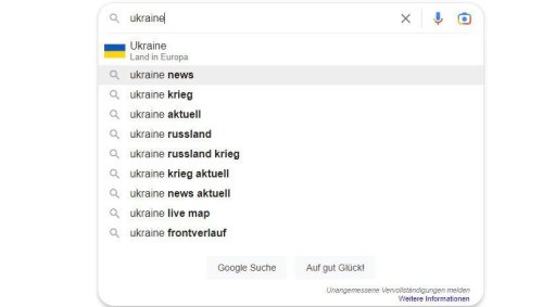 Suchtrend-Charts von Google: »Ukraine« landet vor »Queen« und »Affenpocken«