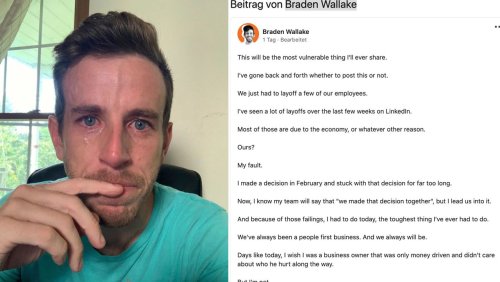 Tränen-Selfie auf LinkedIn: Firmenchef beklagt, wie schmerzhaft Entlassungen sind – für ihn