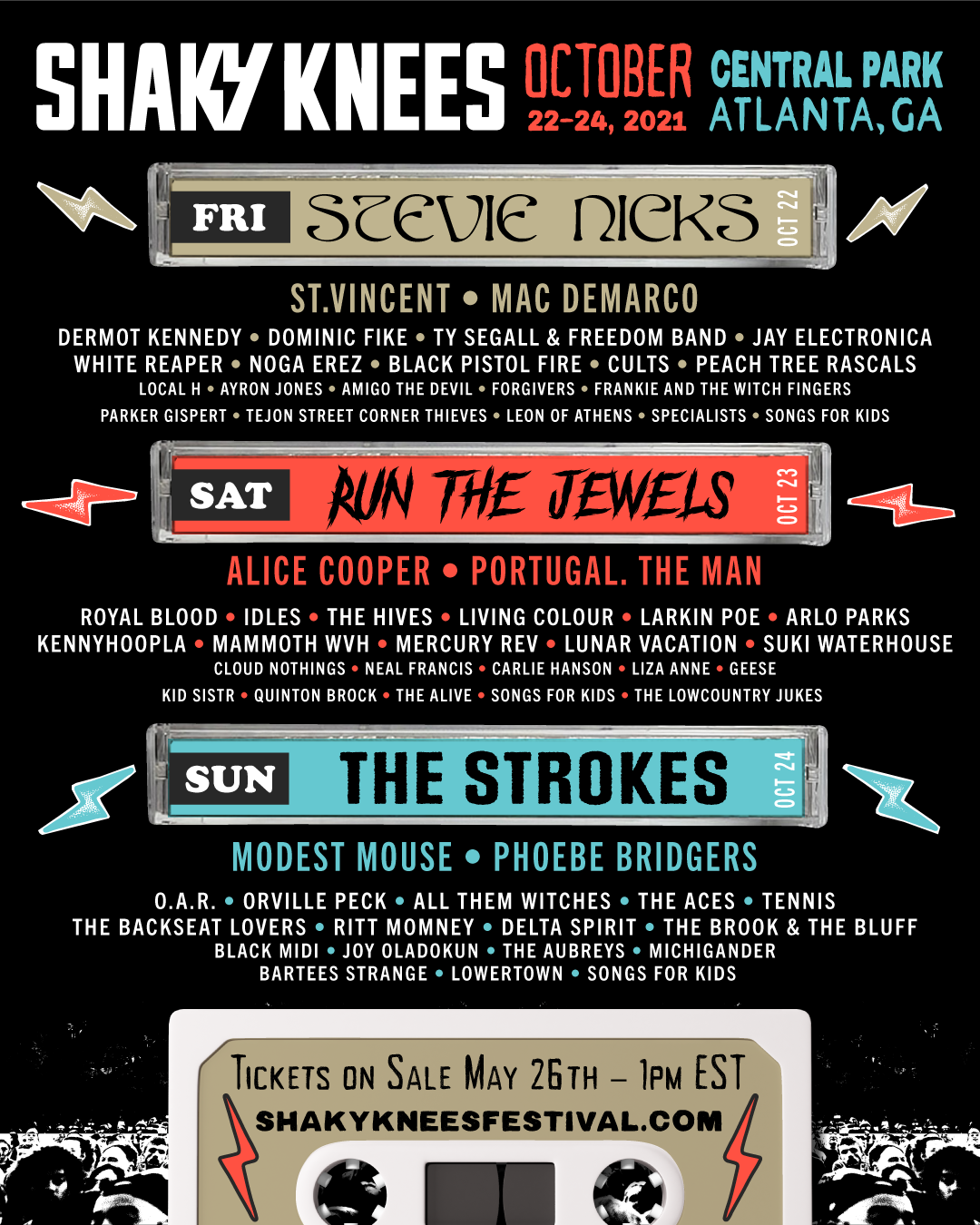 Stevie Nicks, The Strokes and Run The Jewels to Headline Atlanta's Shaky Knees Festival