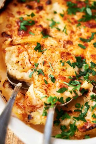 Melt-In-Your-Mouth Cheesy Creamy Air Fryer Scalloped Potatoes