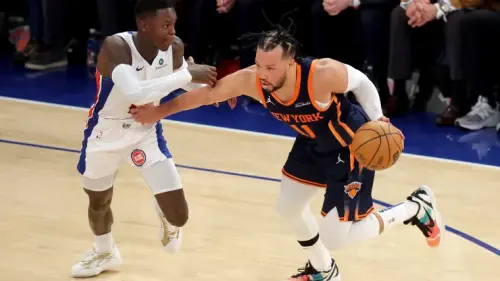 Knicks' Jalen Brunson commits dirty eye-poke foul on ex-teammate, Pistons' Tim Hardaway Jr.