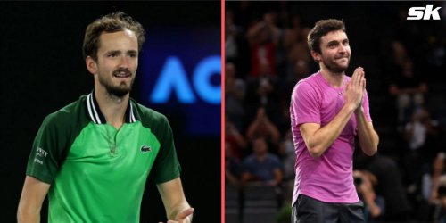 Daniil Medvedev's new coach Gilles Simon makes first appearance in Russian's player box during Dubai Tennis Championships 1R win