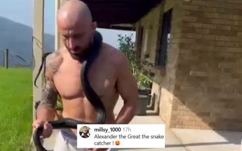 "What CAN’T you do??", "Alex Irwin" - Fans react to Alexander Volkanovski casually removing "diamond python" from his house
