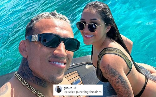 "Ice spice punching the air rn" - Fans react to Charles Oliveira spending time with his girlfriend Vitoria Brum in Cancun