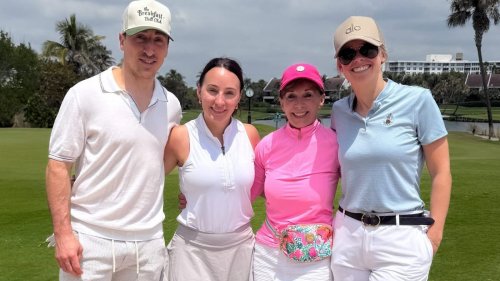 Panthers' Brad Marchand plays golf with mother Lynn, sister Rebecca and her fiancee Heather