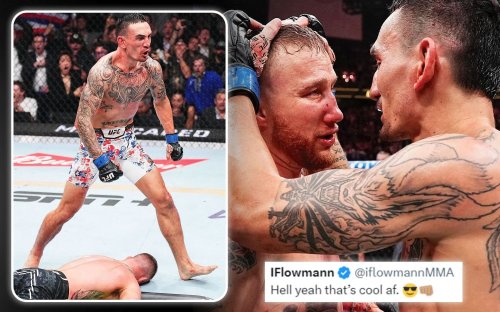 "Holy sh*t this is COOL" - Fans react to Max Holloway's phone conversation with Justin Gaethje immediately after BMF fight
