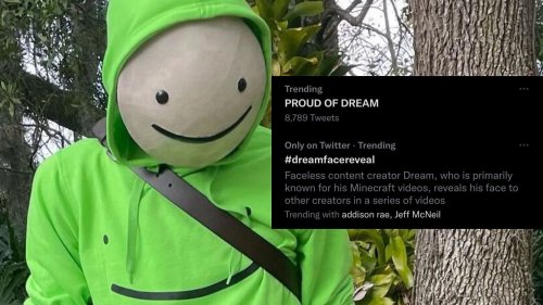 "Proud of Dream" trends on Twitter as fans celebrate journey of Minecraft star before his official face-reveal