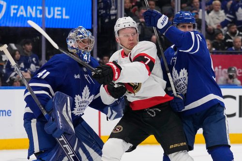 "Chop his legs off next time": Paul Bissonnette roused as Maple Leafs goalie hacks and boulders Ridly Greig