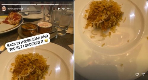[Picture] “Back in Hyderabad, ordered it” – David Warner relishes biryani ahead of AUS vs PAK World Cup warmup game