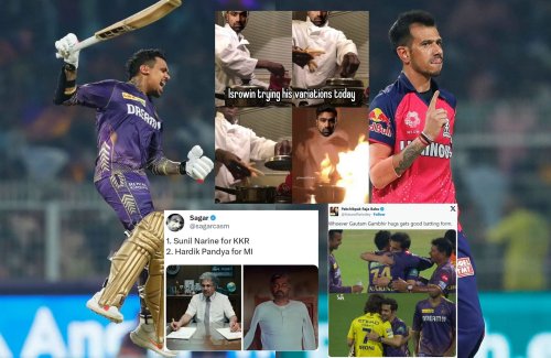 "Many moods of Sunil Narine" - Top 10 funny memes after first innings of KKR vs RR IPL clash