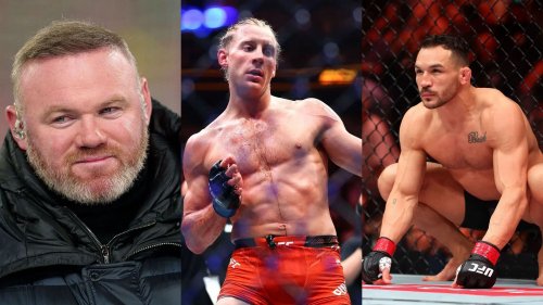 Soccer legend Wayne Rooney reacts as fellow Englishman Paddy Pimblett demolishes Michael Chandler at UFC 314