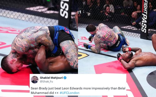 Belal Muhammad, Joaquin Buckley, Stephen Thompson, and others react to Leon Edwards getting finished for the first time by Sean Brady at UFC London