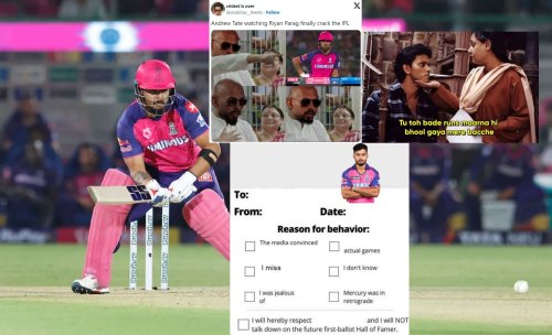 "Riyan Parag Apology Form is Out"- Top 10 funny memes after Parag's 84* powers RR to 185/5 in IPL 2024 clash vs DC