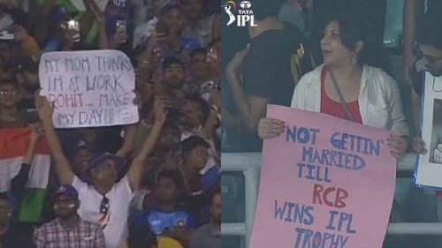 "Not getting married until RCB wins IPL" - 5 craziest fan posters spotted at Indian stadiums