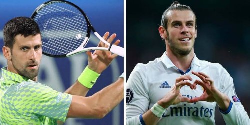 Gareth Bale poses for photo with 'GOAT' Novak Djokovic after winning Ryder Cup celebrity all-star match together