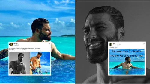 "Permanent Indian Chad face for me now" - Fans on Twitter draw hilarious comparisons with Rinku Singh and popular meme