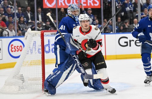 Maple Leafs' Anthony Stolarz claims he didn't know he was hacking Toronto's enemy No. 1 Ridly Greig