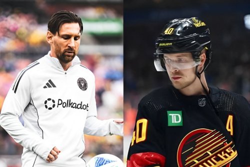 Canucks' Elias Pettersson doesn't miss the opportunity to watch Lionel Messi live in Vancouver
