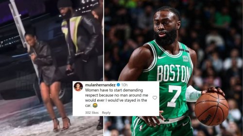 "No man around me would've ever stayed in the car" - Bol Bol's ex joins fans in accusing Jaylen Brown of lack of chivalry during winter stroll with GF