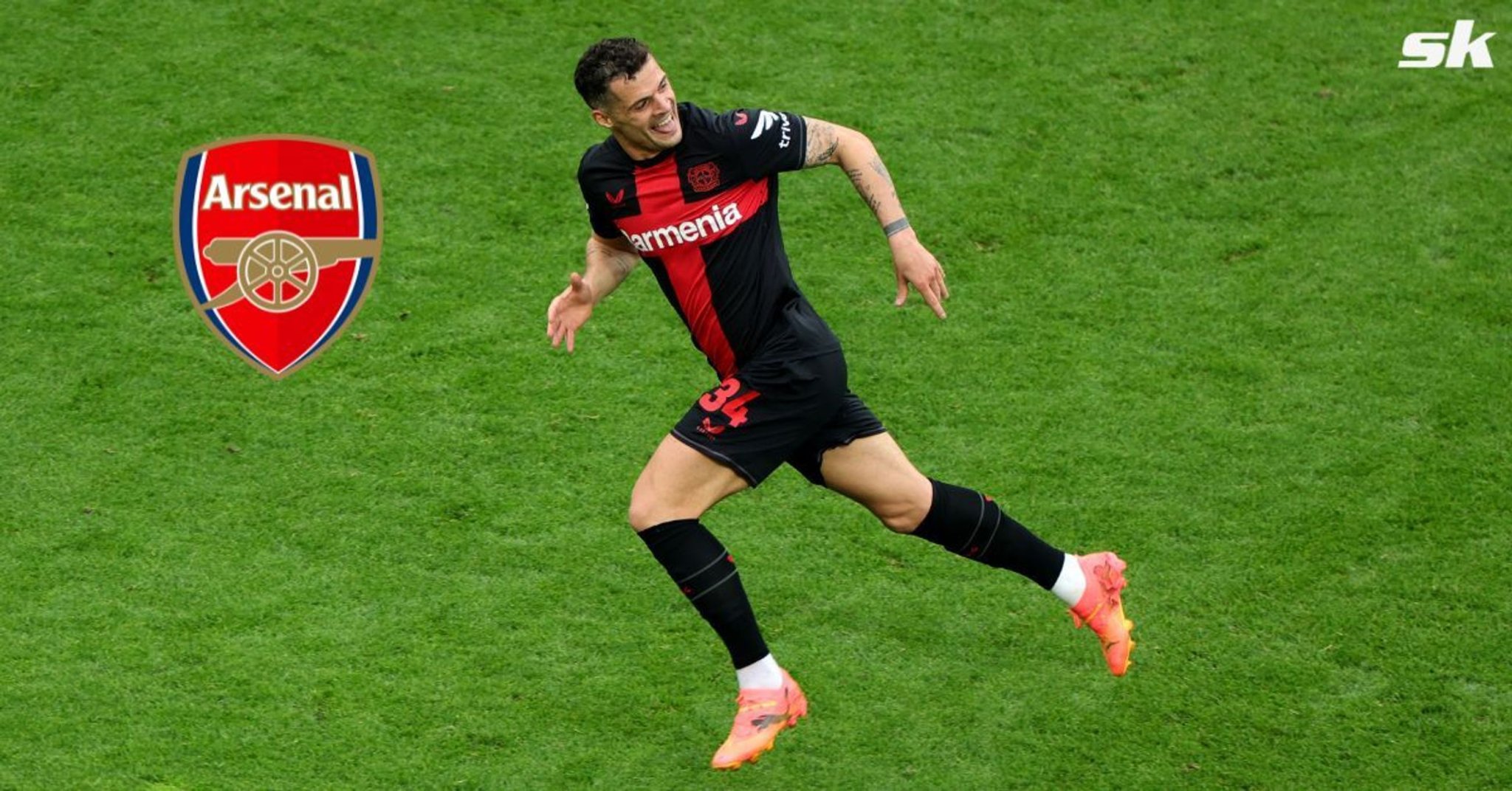 Bayer Leverkusen star takes sly dig at Arsenal as he celebrates Bundesliga win with Granit Xhaka, video goes viral