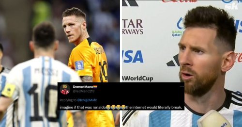 "Imagine if that was Ronaldo" - Full video of incident between Lionel Messi and Manchester United's Wout Weghorst at Qatar World Cup emerges, fans react