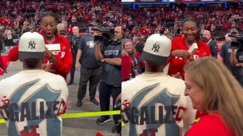 Aliyah Boston drops priceless reaction as $6,000,000 rapper places necklace around her neck
