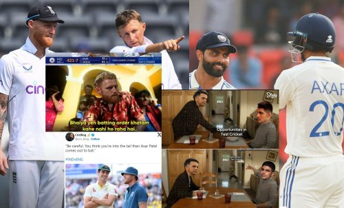 "Bhaiya yeh batting order khatam kahe nahi ho raha hai.."- Top 10 funny memes as India pile misery on England with a lead of 175 on day 2 of 1st Test