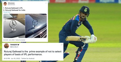 "Prime example of not to select players on basis of IPL" - Fans react following Ruturaj Gaikwad's early dismissal in the warm-up game vs Derbyshire