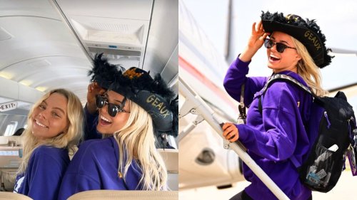 "Off to Fort Worth today" - Paul Skenes' girlfriend Olivia Dunne takes flight with feathery black hat for Texas getaway