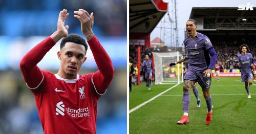 Trent Alexander-Arnold reacts on social media as Darwin Nunez scores a stoppage-time winner for Liverpool against Nottingham Forest