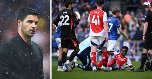 Arsenal boss Mikel Arteta shares ‘worry’ about Bukayo Saka’s fitness for PSG clash after dangerous tackle during 4-0 win over Ipswich